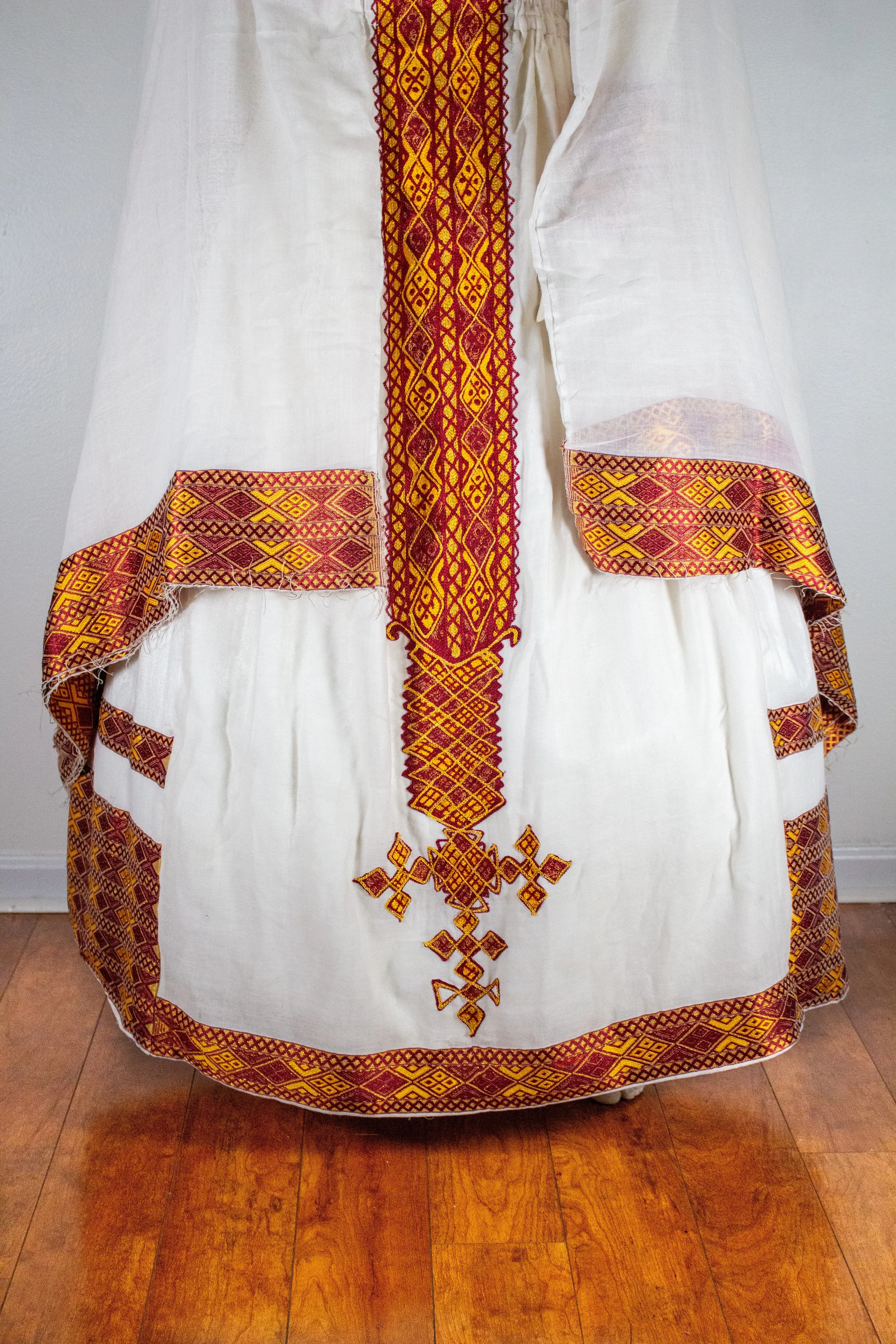 Burgundy Ethiopian Dress, Vibrant Zuria Habesha Kemis, Mother and Son Matching Set Habesha Dress perfect for Ethiopian & Eritrean Baptism Celebration.