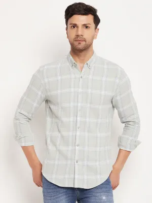 Camla Barcelona Chequered Grey Shirt For Men