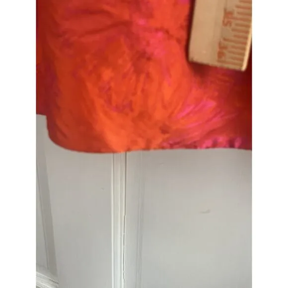 Carlisle Structured Sleeveless Cocktail Dress •2• Orange Pink Floral Party Belt