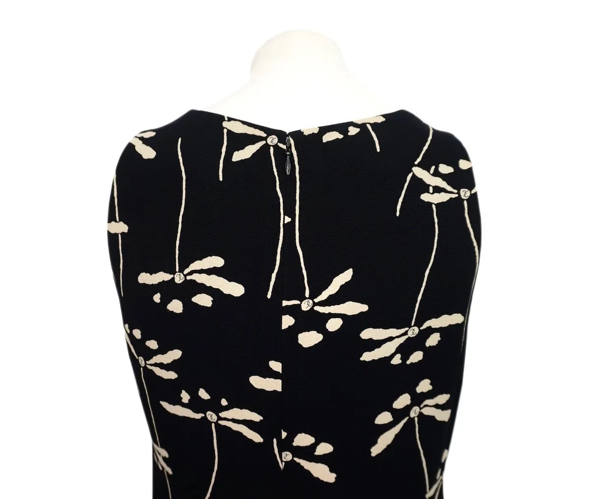 Chanel Vintage Black & Beige Dragonfly Dress