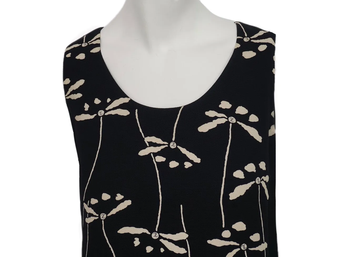 Chanel Vintage Black & Beige Dragonfly Dress