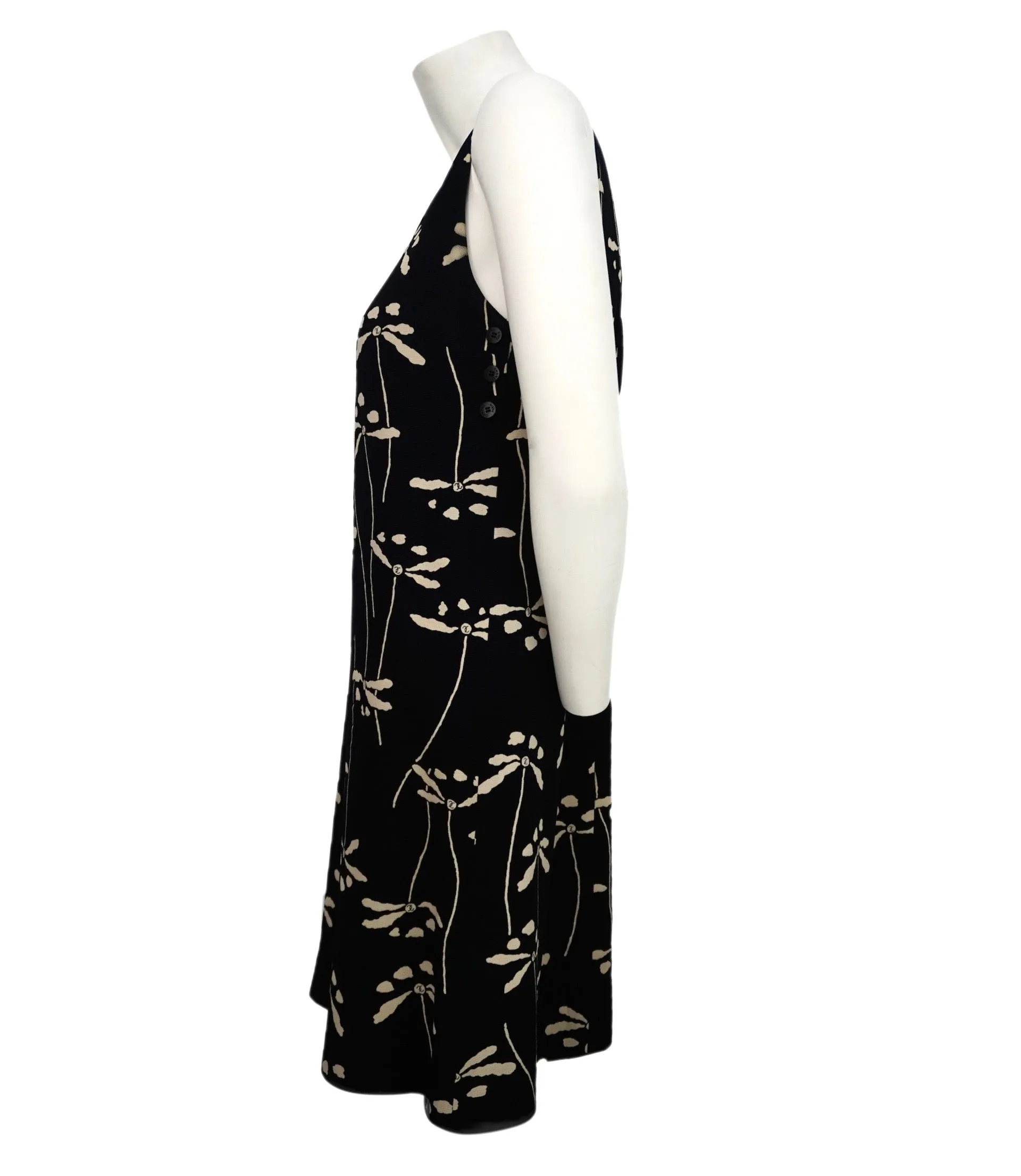 Chanel Vintage Black & Beige Dragonfly Dress