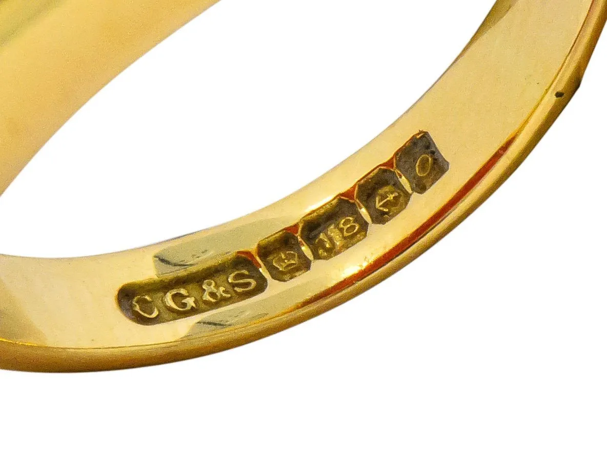Charles Green & Son Vintage English Carnelian Intaglio 18 Karat Gold Unisex Signet Ring