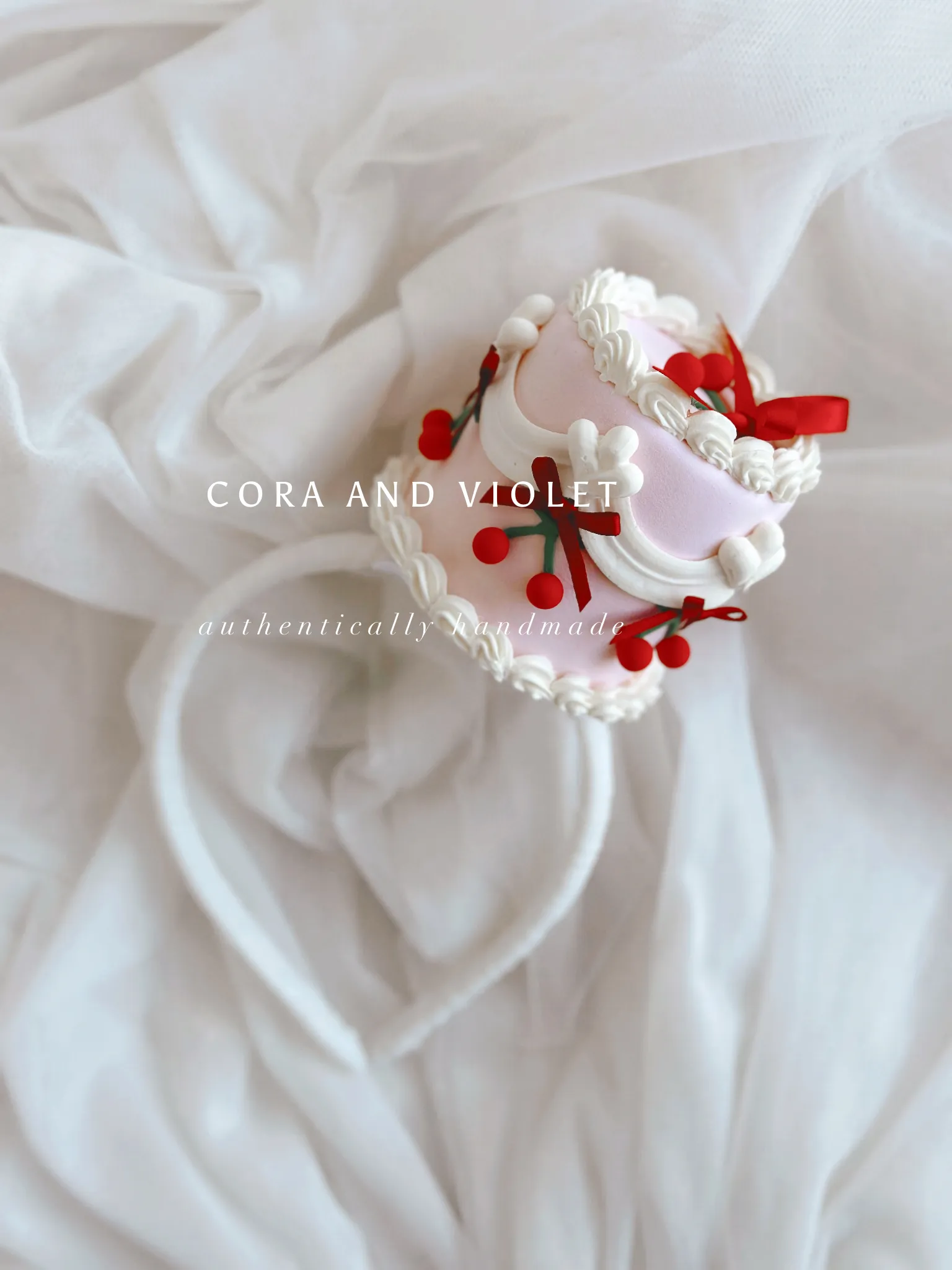 Cherry birthday cake headband