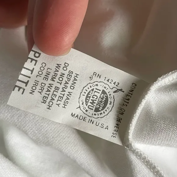 Christian Dior Vintage Union Label White Cotton Dollette Lace Trim Nightgown