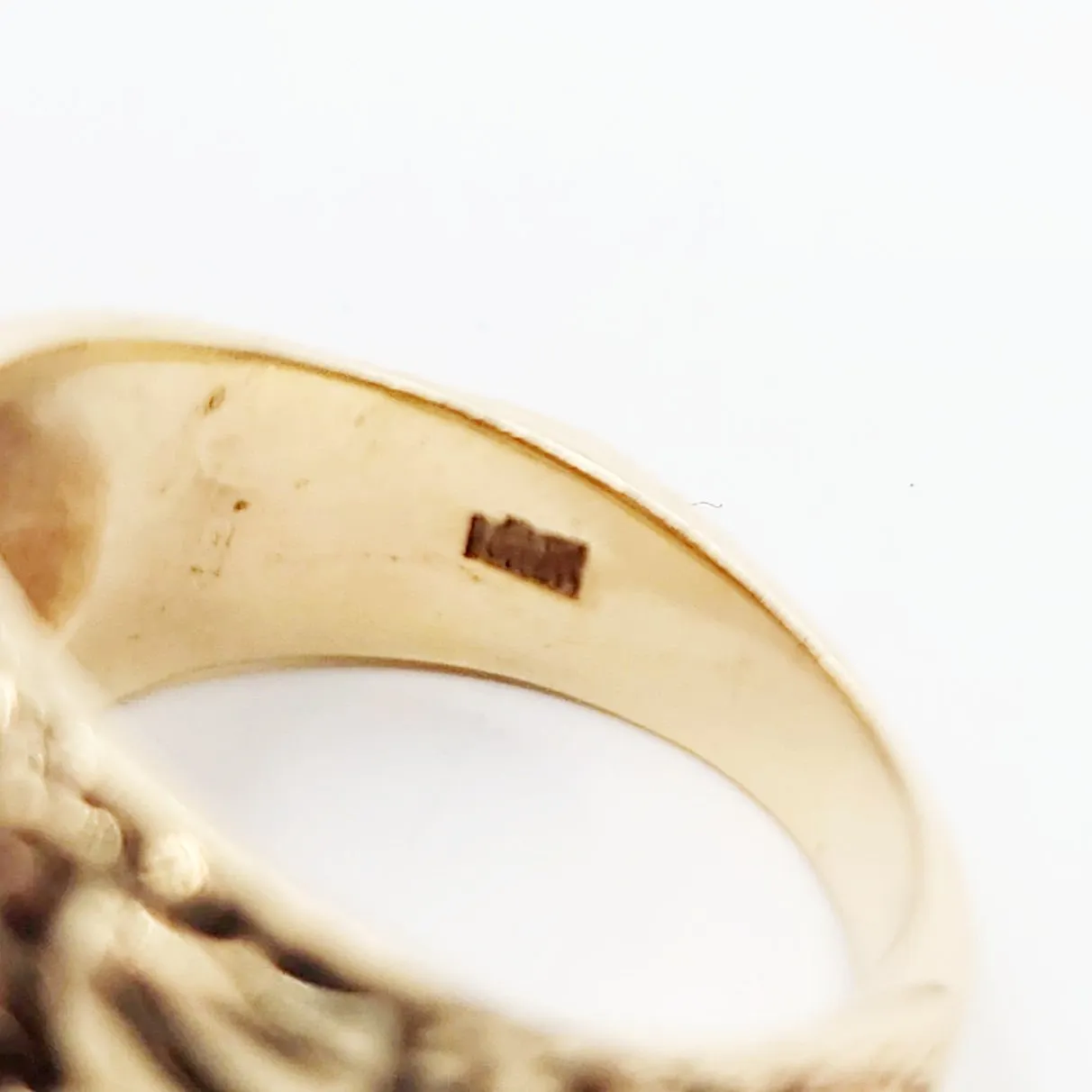 Chrysoberyl Cats Eye Ring 14kt Gold Leaf Nugget Ring