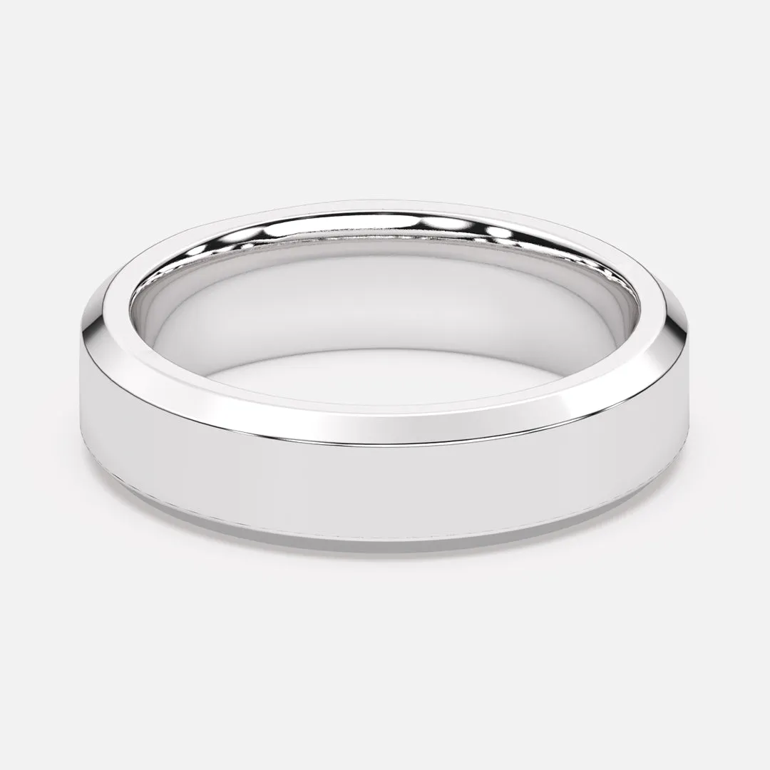 Classic 5mm Beveled Edge Band Ring