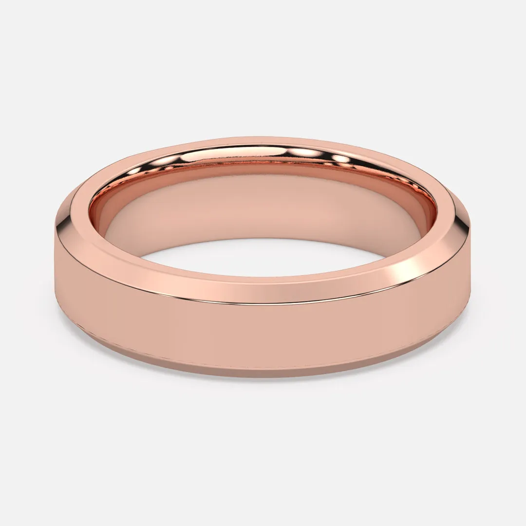 Classic 5mm Beveled Edge Band Ring