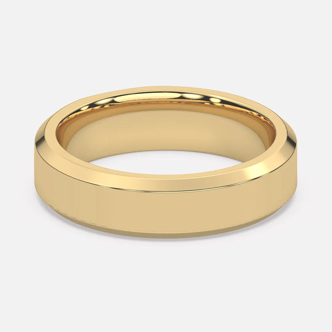 Classic 5mm Beveled Edge Band Ring
