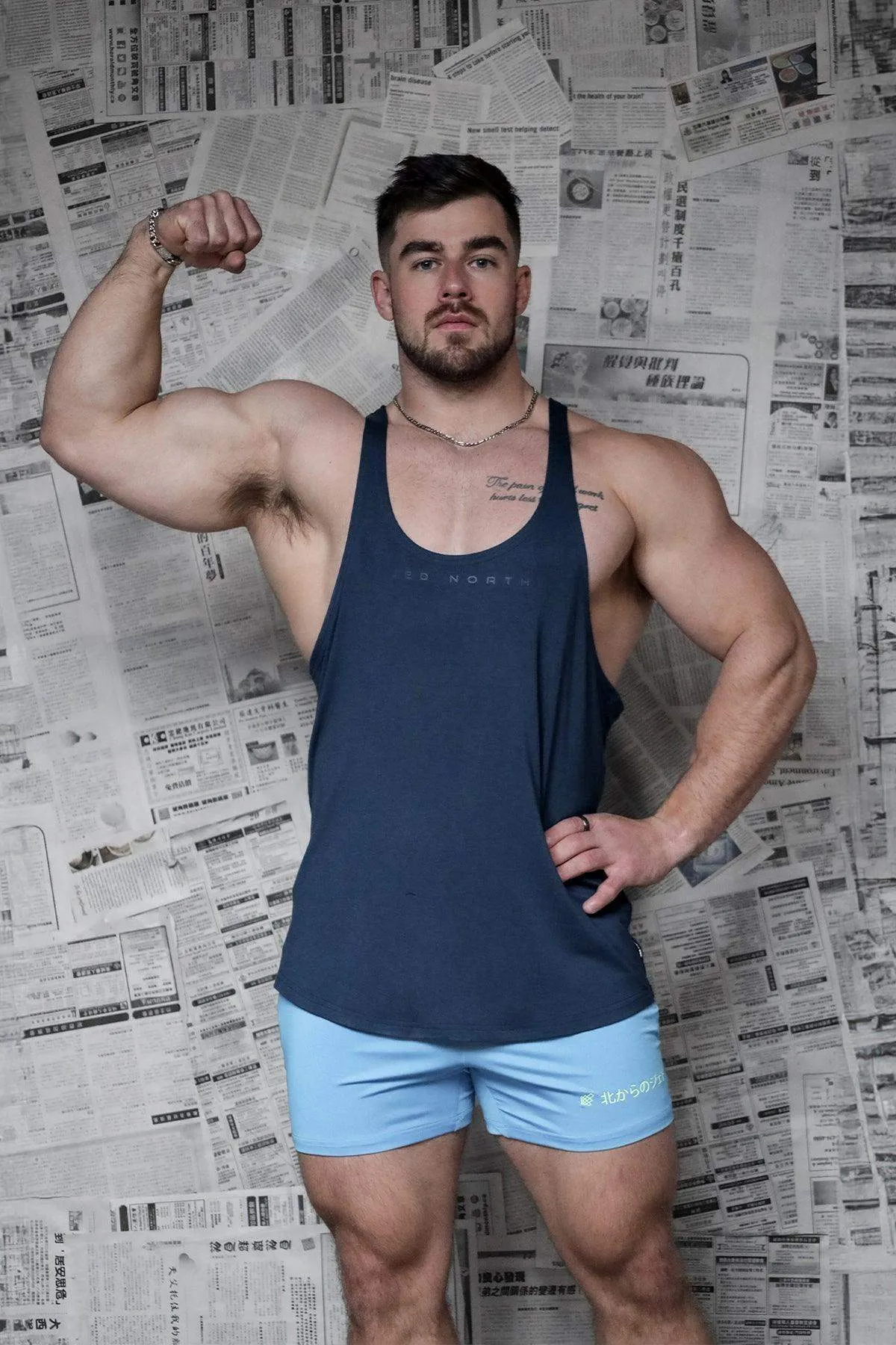 Classic Bodybuilding Racerback Stringer - Navy