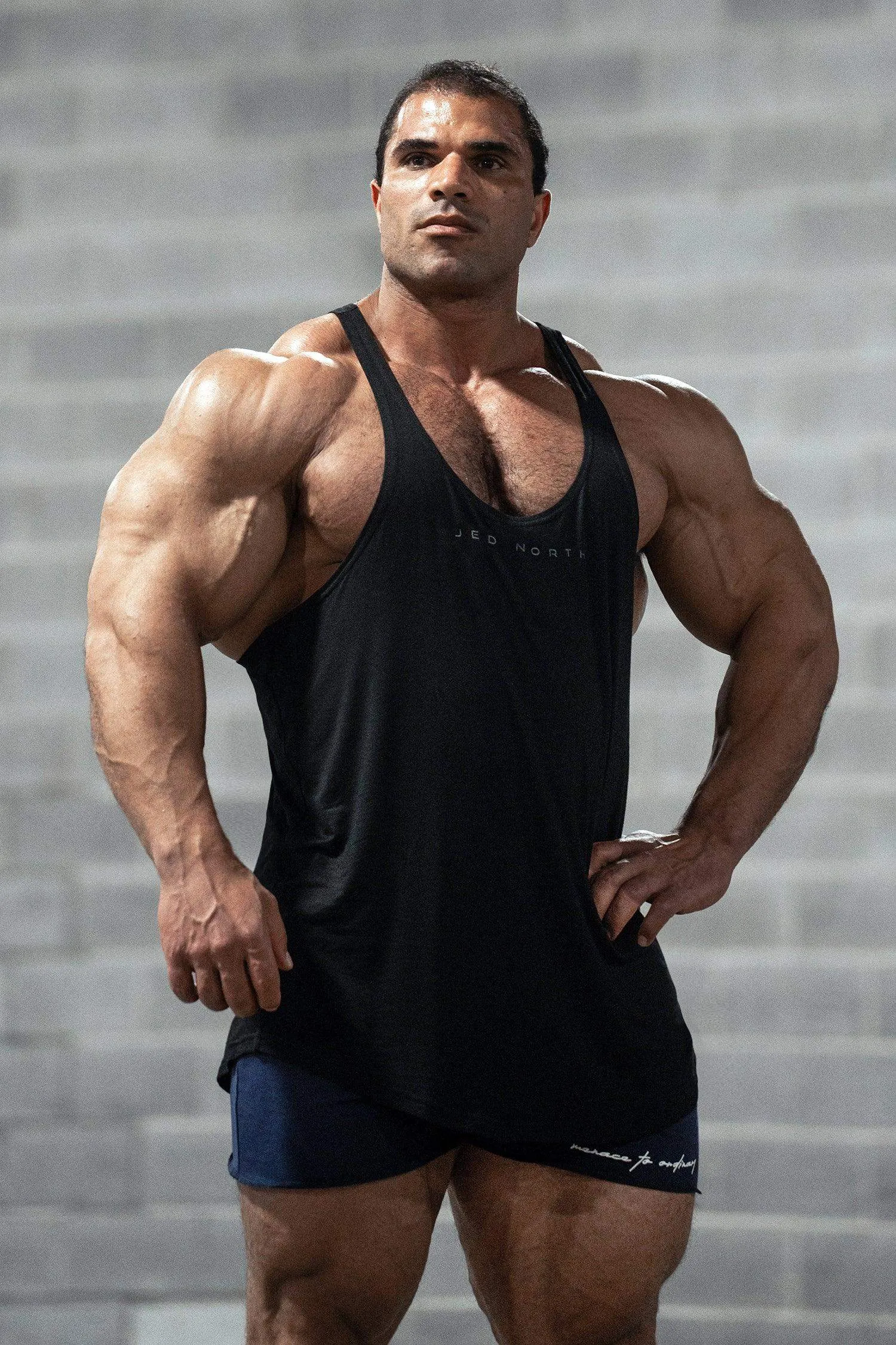 Classic Bodybuilding Racerback Stringer - Premium Black