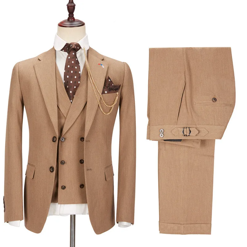 Classic Classy Notched Lapel Slim Fit Men Suits