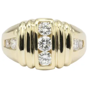 Classic Mens Diamond 14K Gold Ring