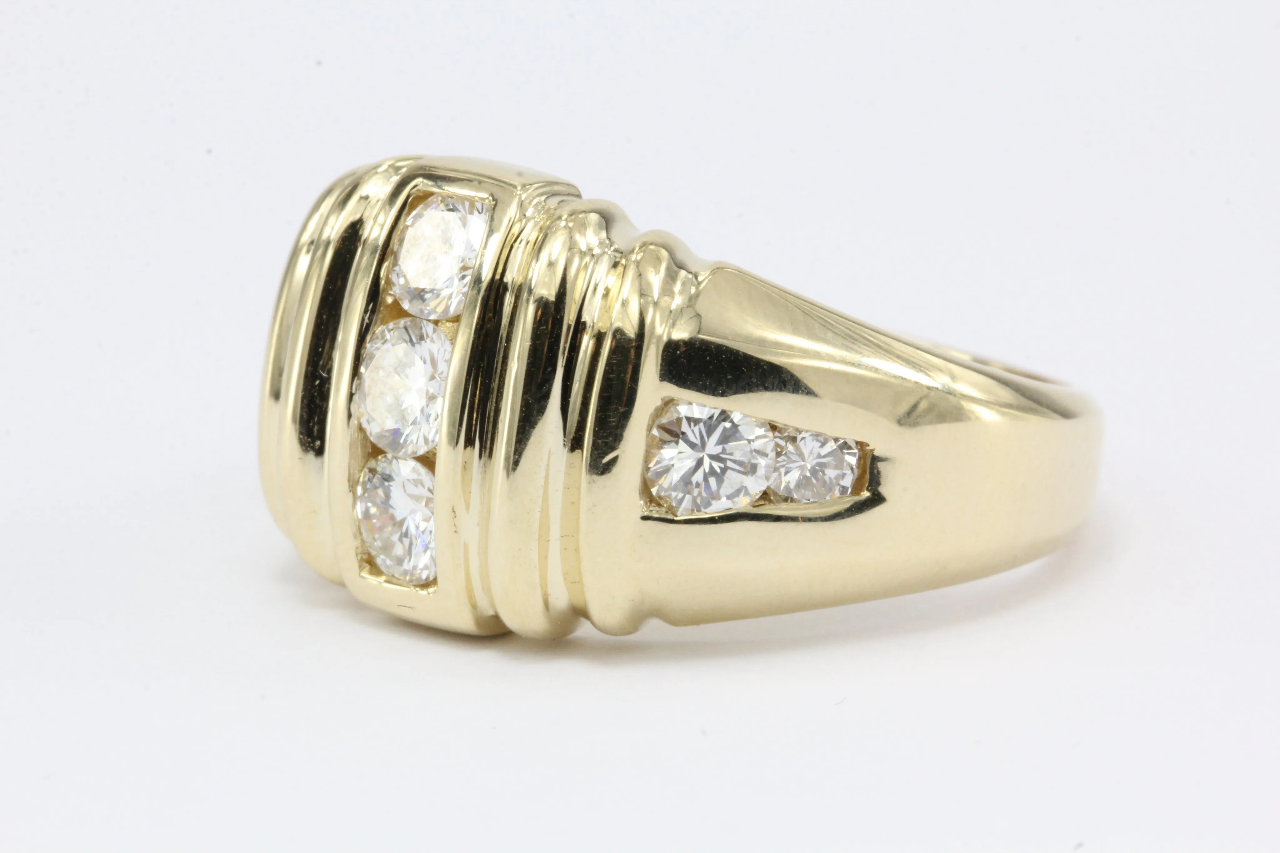 Classic Mens Diamond 14K Gold Ring
