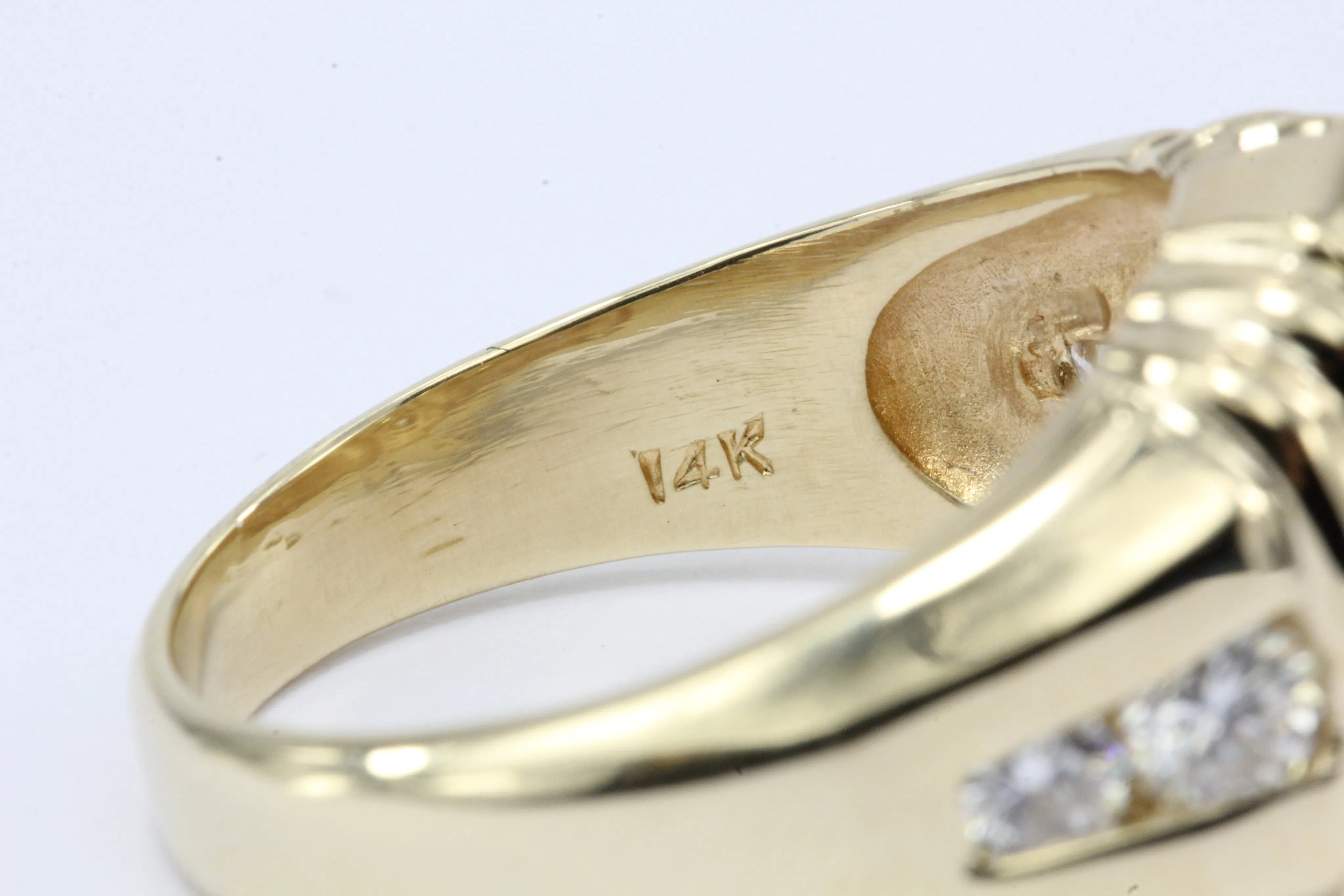 Classic Mens Diamond 14K Gold Ring