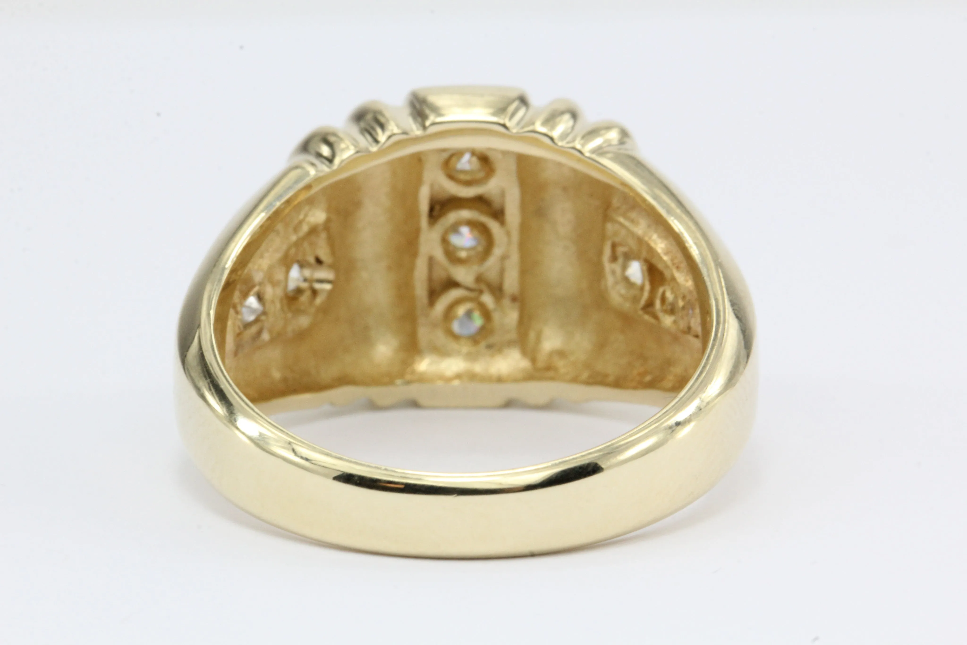 Classic Mens Diamond 14K Gold Ring