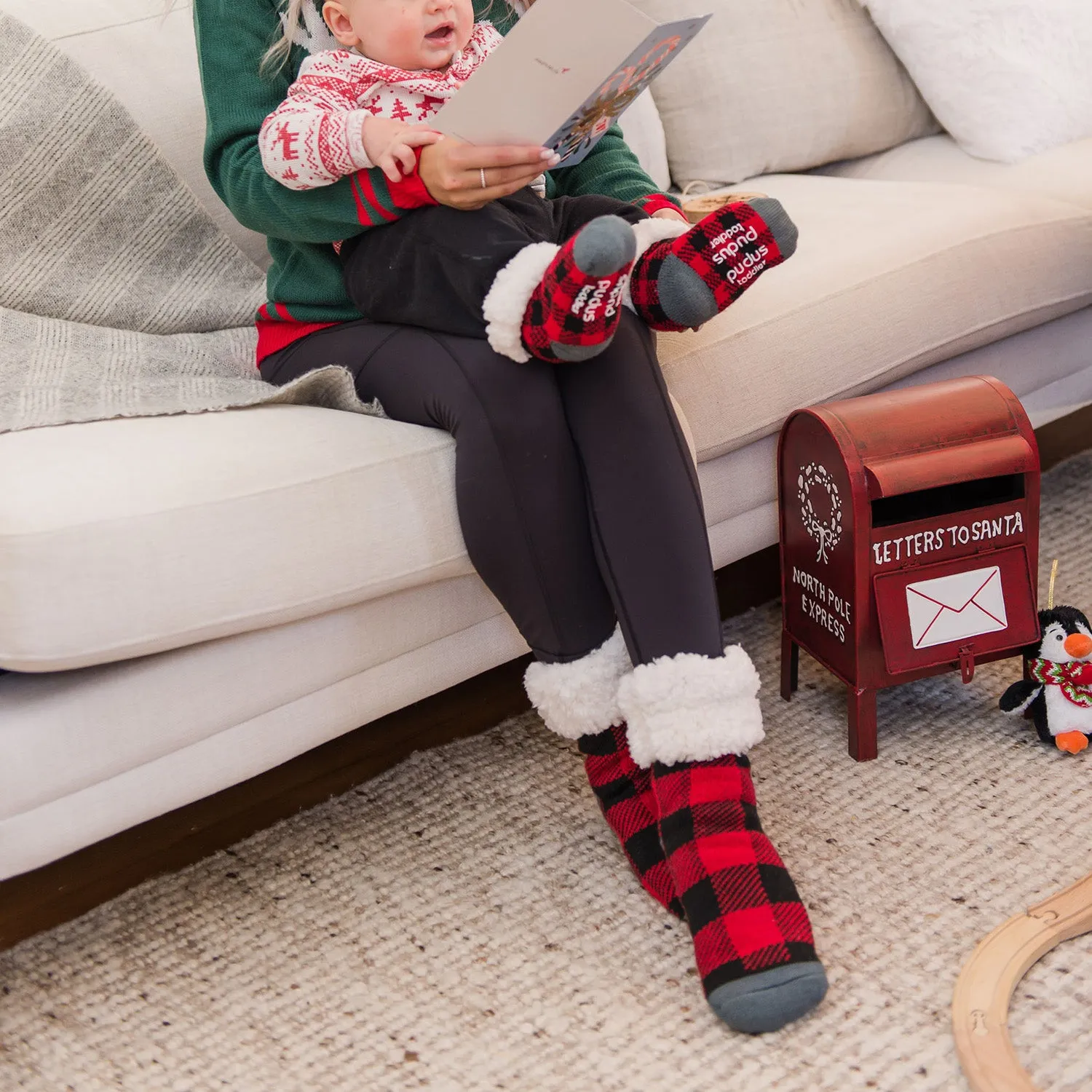 Classic Slipper Socks | Lumberjack  Red