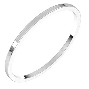 Continuum Sterling Silver 1 mm Flat Ultra-Light Band Size 6.5
