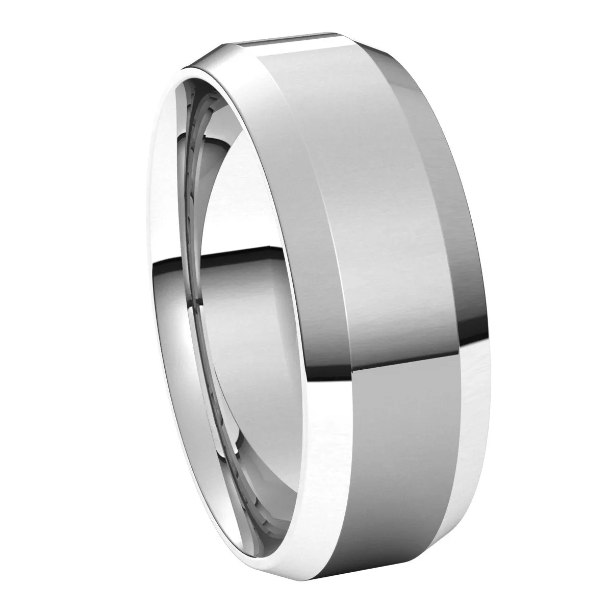 Continuum Sterling Silver 7 mm Beveled Edge Comfort Fit Light Band