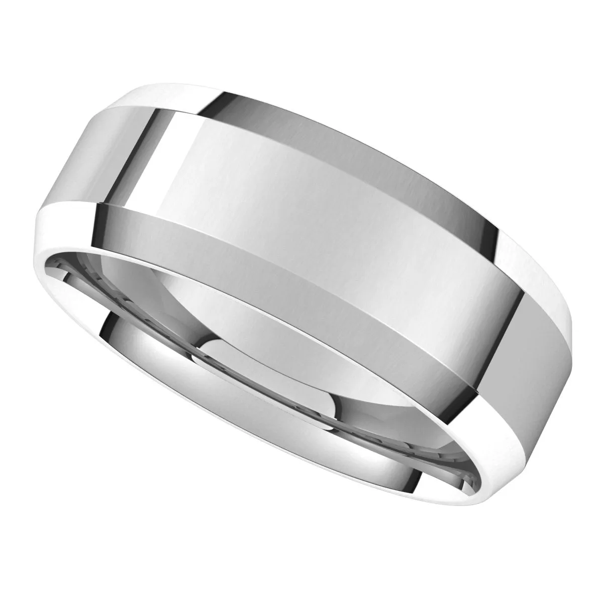 Continuum Sterling Silver 7 mm Beveled Edge Comfort Fit Light Band
