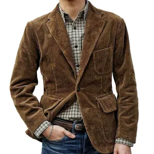 Corduroy Blake™ | Men's Vintage Suit Blazer | Classic Button Design, Soft Fabric, Tailored Fit