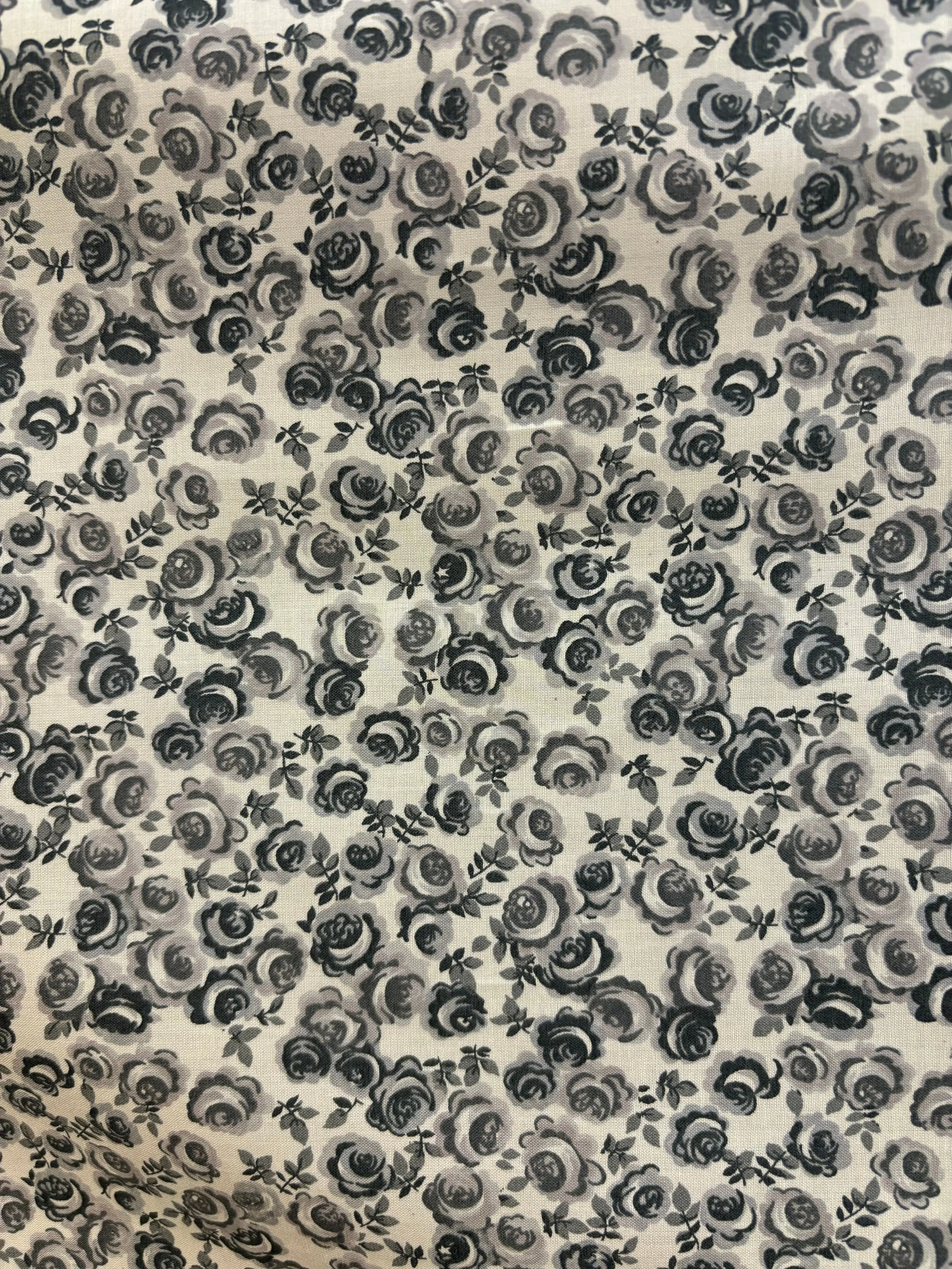 Cotton Lawn - Floral Monochrome