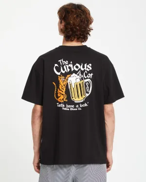Curious Cat T-shirt - BLACK