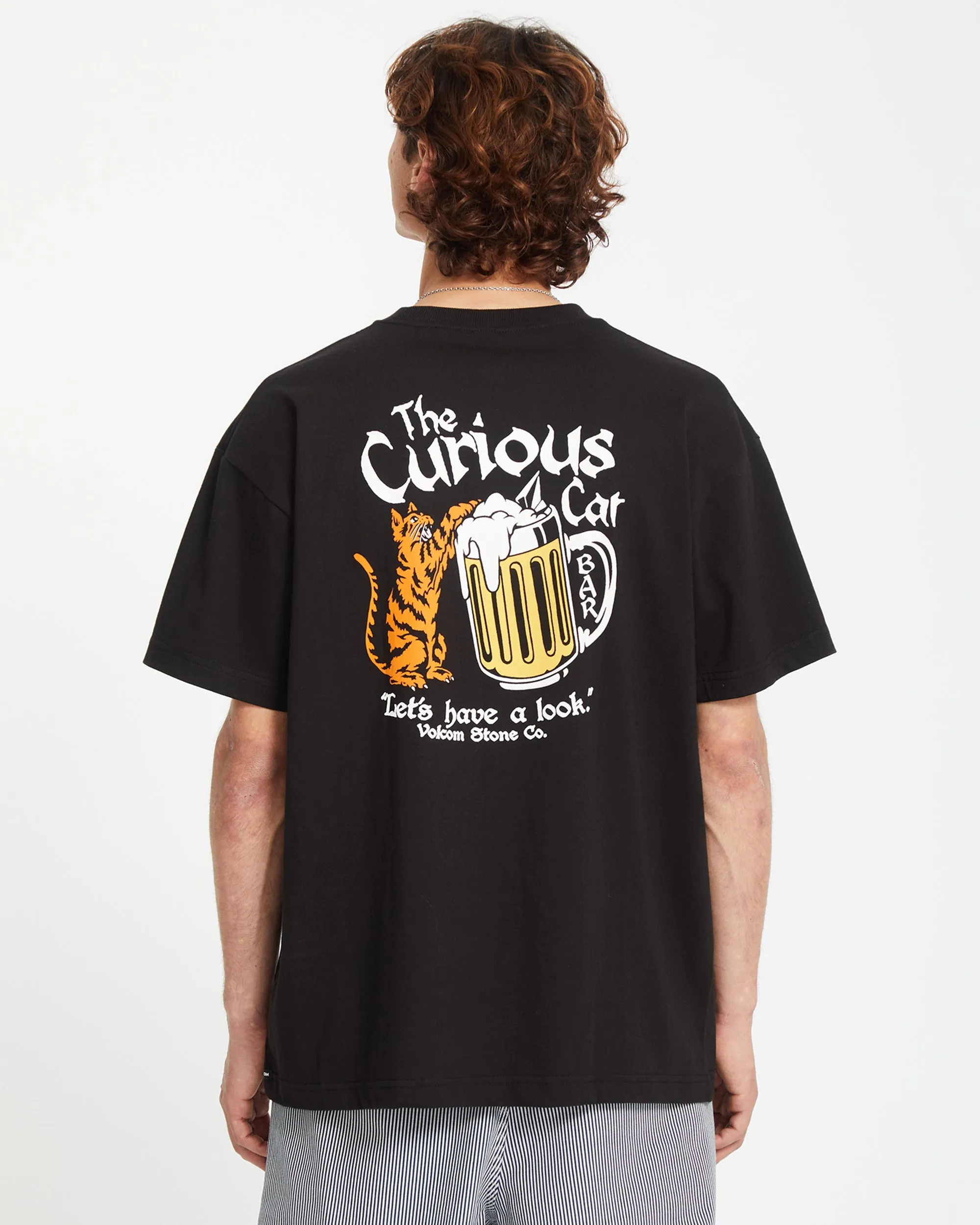 Curious Cat T-shirt - BLACK