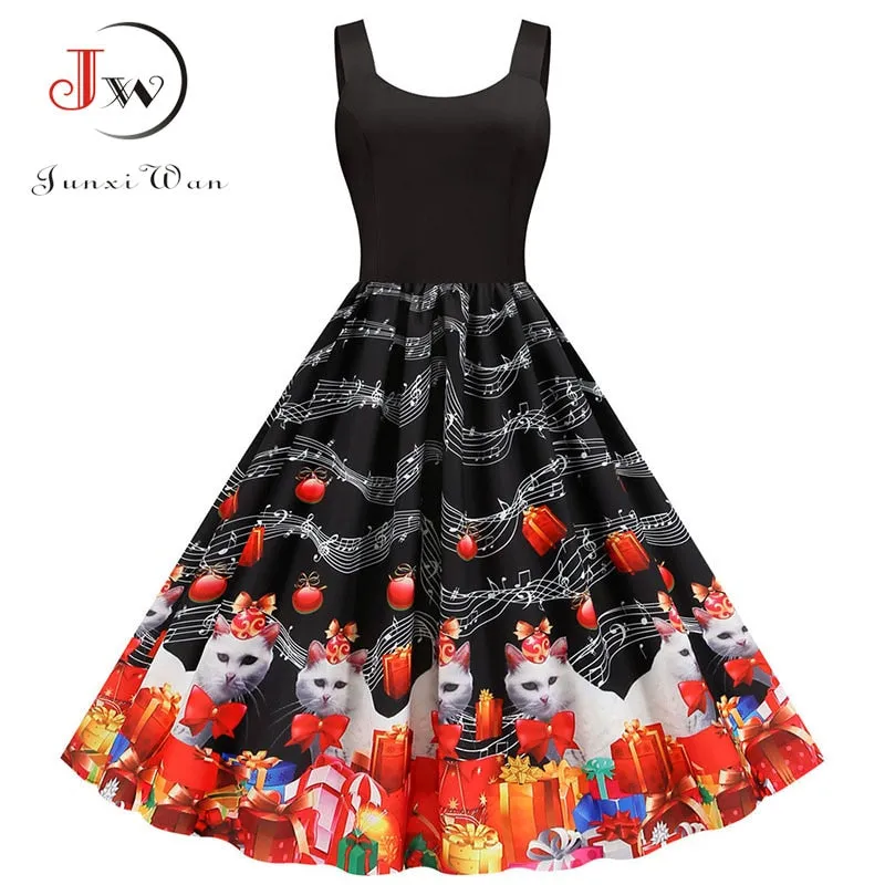 Custom Music Note Print Women Party Dress