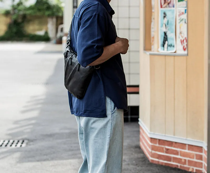 Cyflymder Leather shoulder bag, men's slant bag, men's fashion bag, trend chest bag, casual men's bag