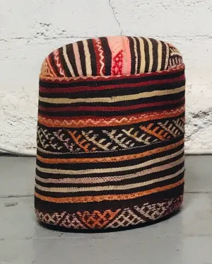 Cylinder Shaped Kilim Pouf (solid)
