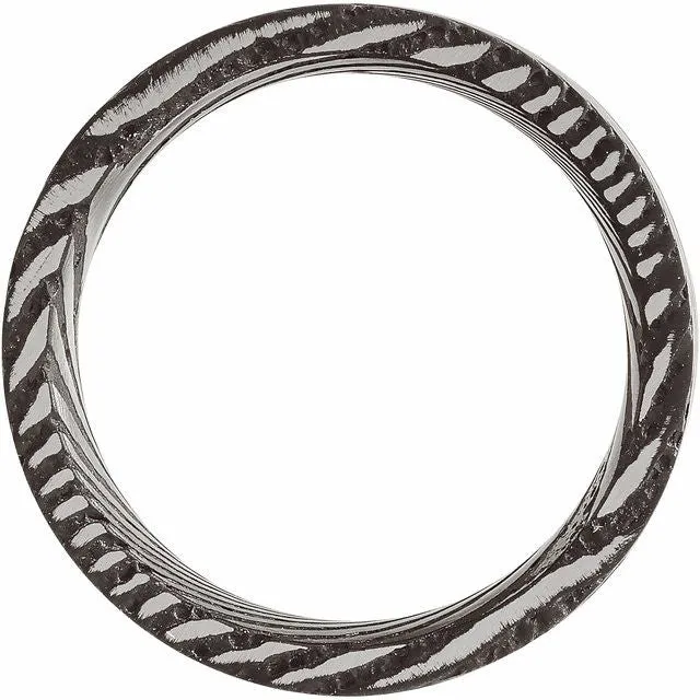 Damascus Steel 8 mm Patterned Flat Band