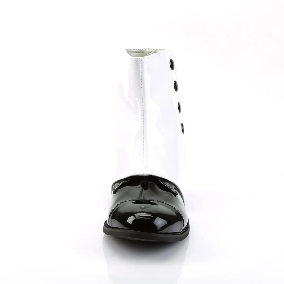 DAPPER-06  Black Patent Boot W/2 Detachable Spats