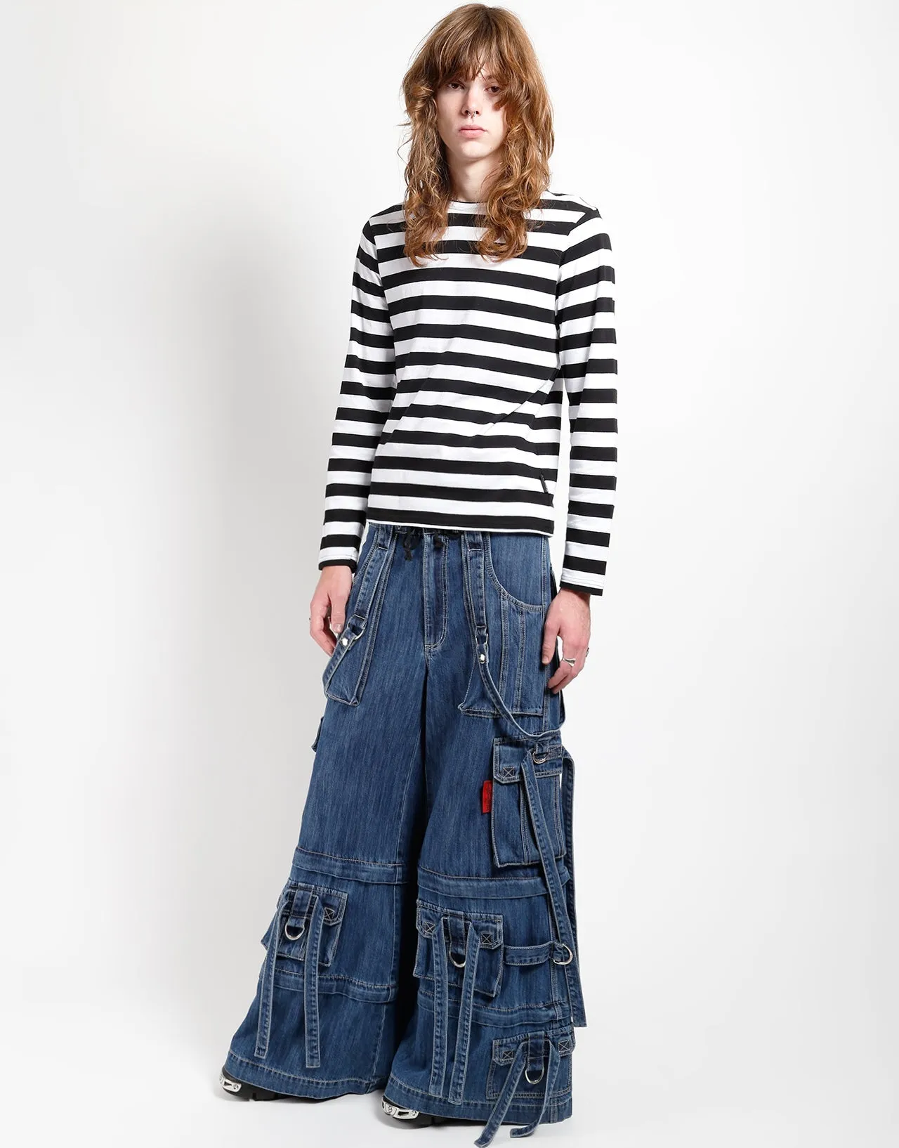 DENIM RING STRAP PANT BLUE DENIM