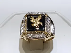 Eagle Onyx Men's Ring (14K)