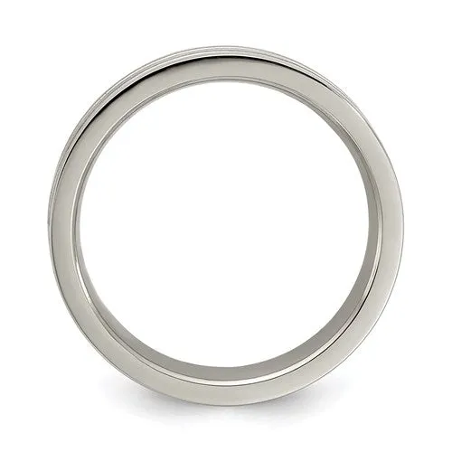 Edward Mirell Titanium Brushed And Polished Flat Milgrain 5mm Band