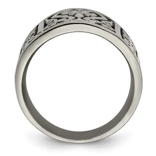 Edward Mirell Titanium Flat Casted Brushed & Polished Ring