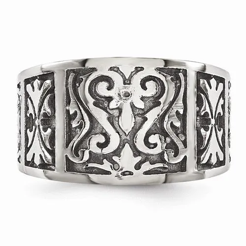 Edward Mirell Titanium Flat Casted Brushed & Polished Ring