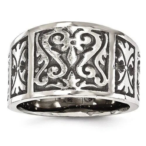 Edward Mirell Titanium Flat Casted Brushed & Polished Ring