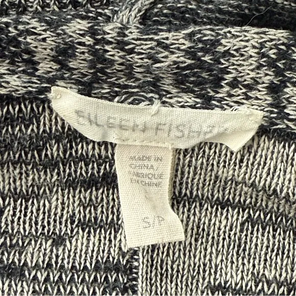 Eileen Fisher Sweater Womens Small Lightweight Boxy Linen Knit Open Cardigan