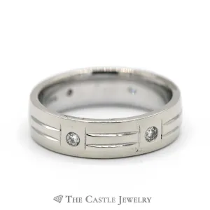 Eternity Diamond Wedding Band 6mm 1/4cttw Flat Set Diamonds in 14k White Gold