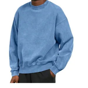 Ex Chainstore Men's Vintage Wash Blue Sweatshirt