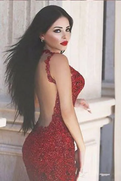 Fabulous Red Backless Mermaid Long Prom Dresses Evening Dresses, MP192