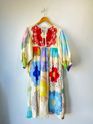 Farewell Frances Lucy Upcycled Honeycomb Patchwork Quilt Dress