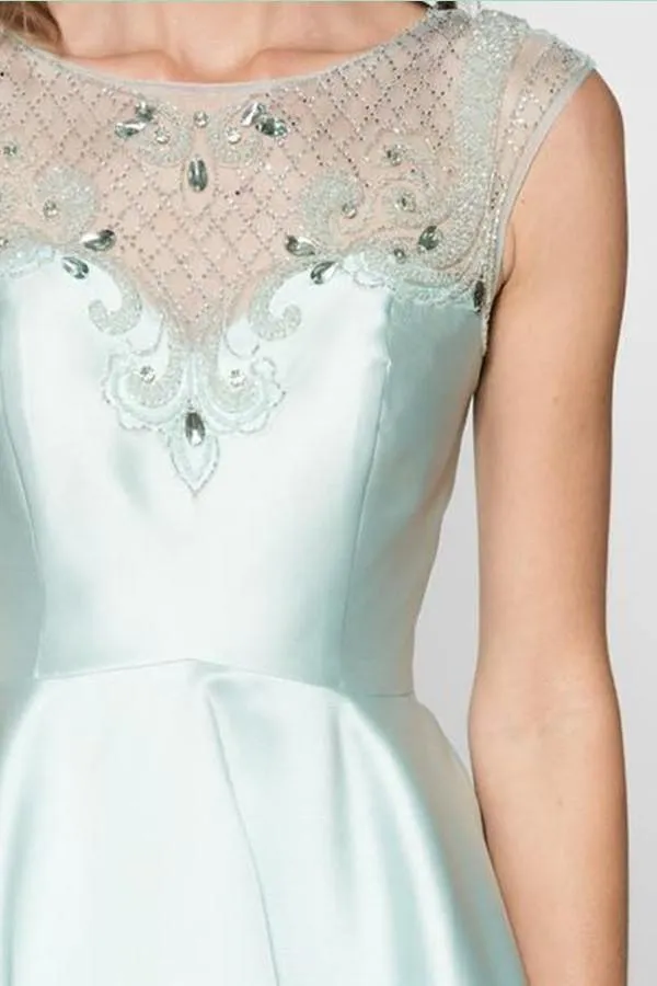 Fashion Satin Knee Length Homecoming Dress Short Prom Dress TR0207