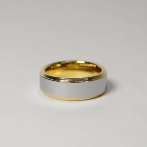 Flat Edge Tungsten Ring • 18K Gold PVD