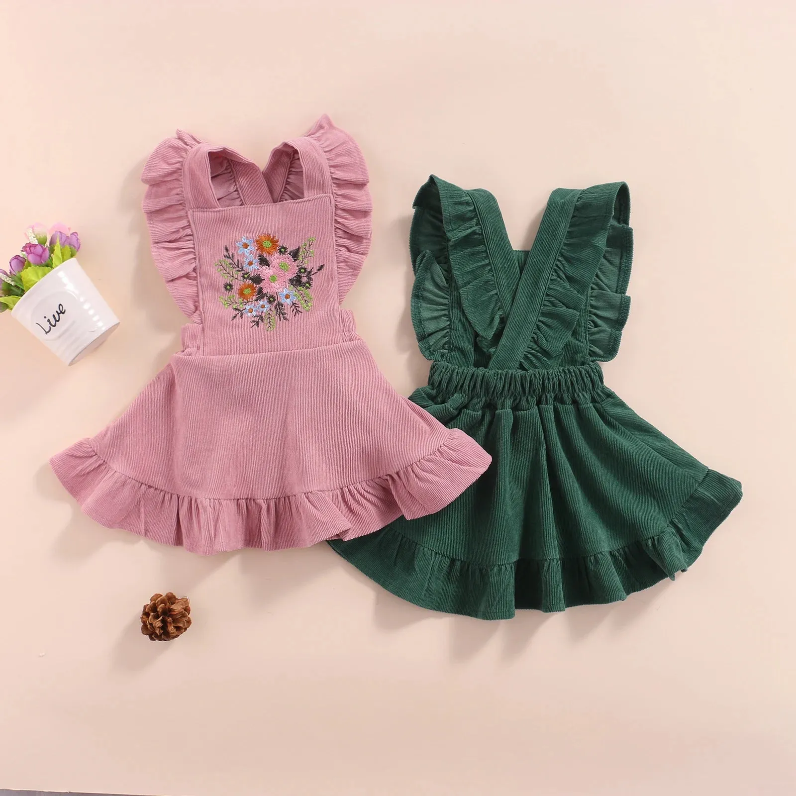 Flower Embroidered A-line Princess Dress