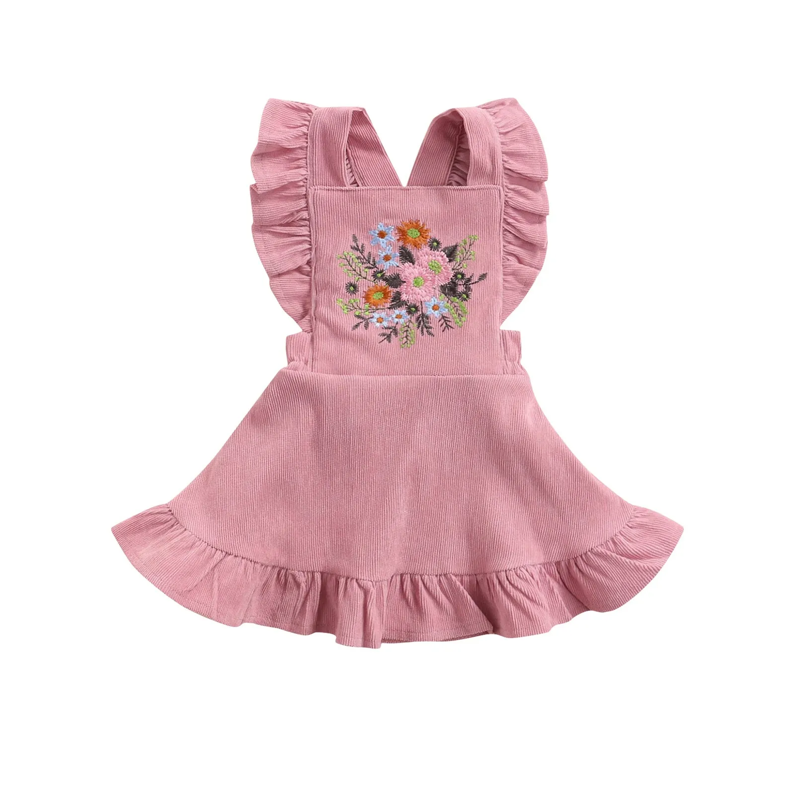 Flower Embroidered A-line Princess Dress