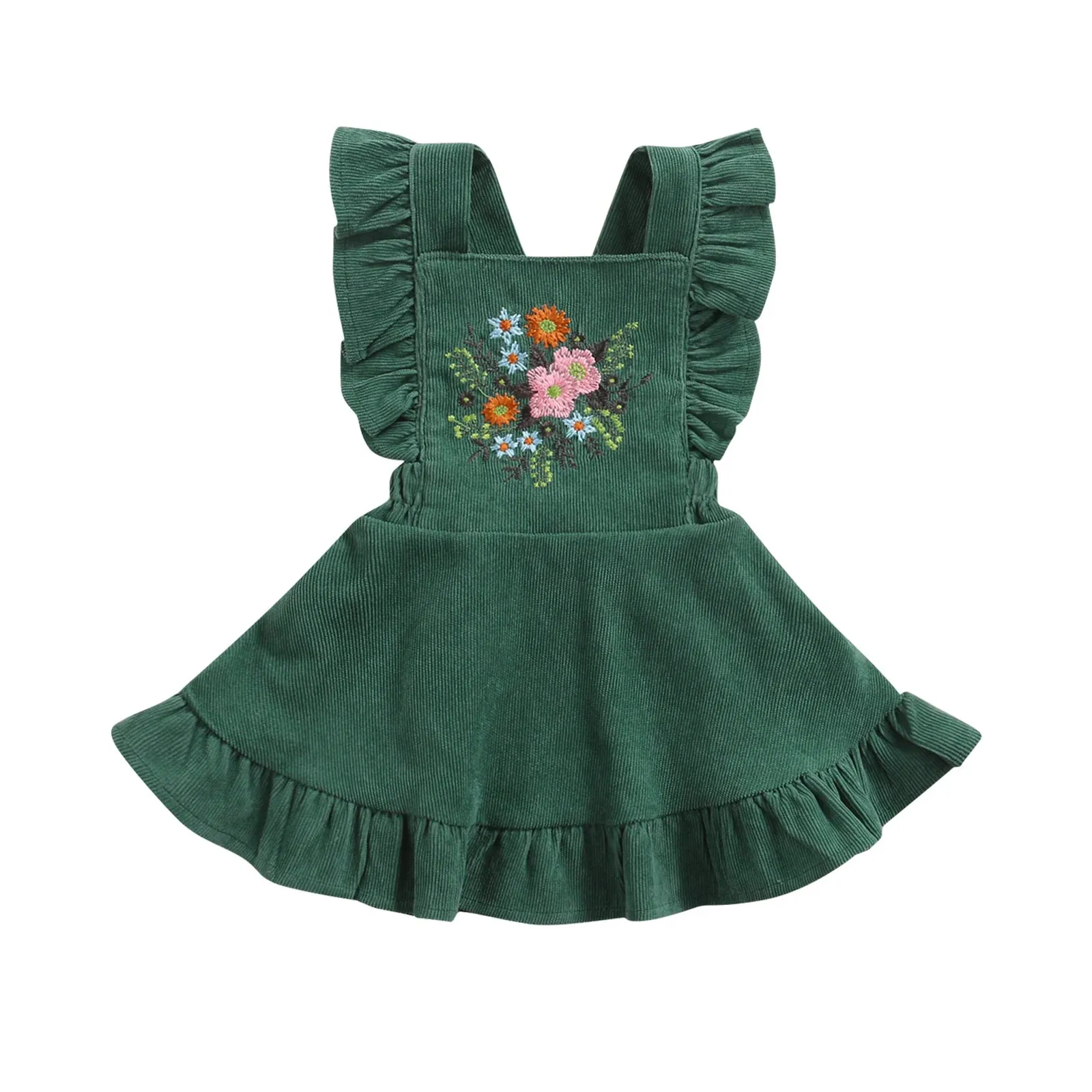 Flower Embroidered A-line Princess Dress