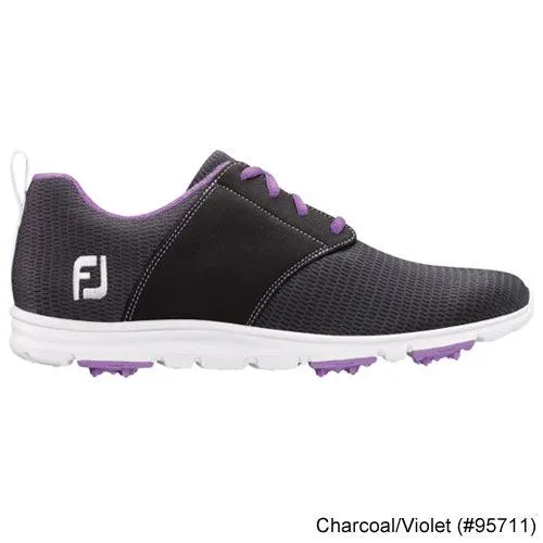Footjoy Ladies enJoy Spikeless Shoes-Previous Season Style 8.5 Charcoal/Violet (#95711) M